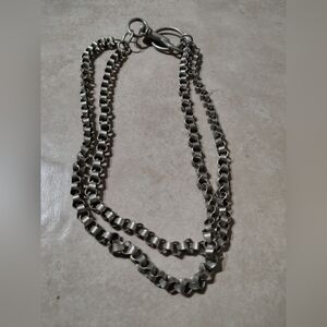 Chunky Vintage Biker Punk Chain Necklace/ 90s/ Silvertone/ See Info SZ